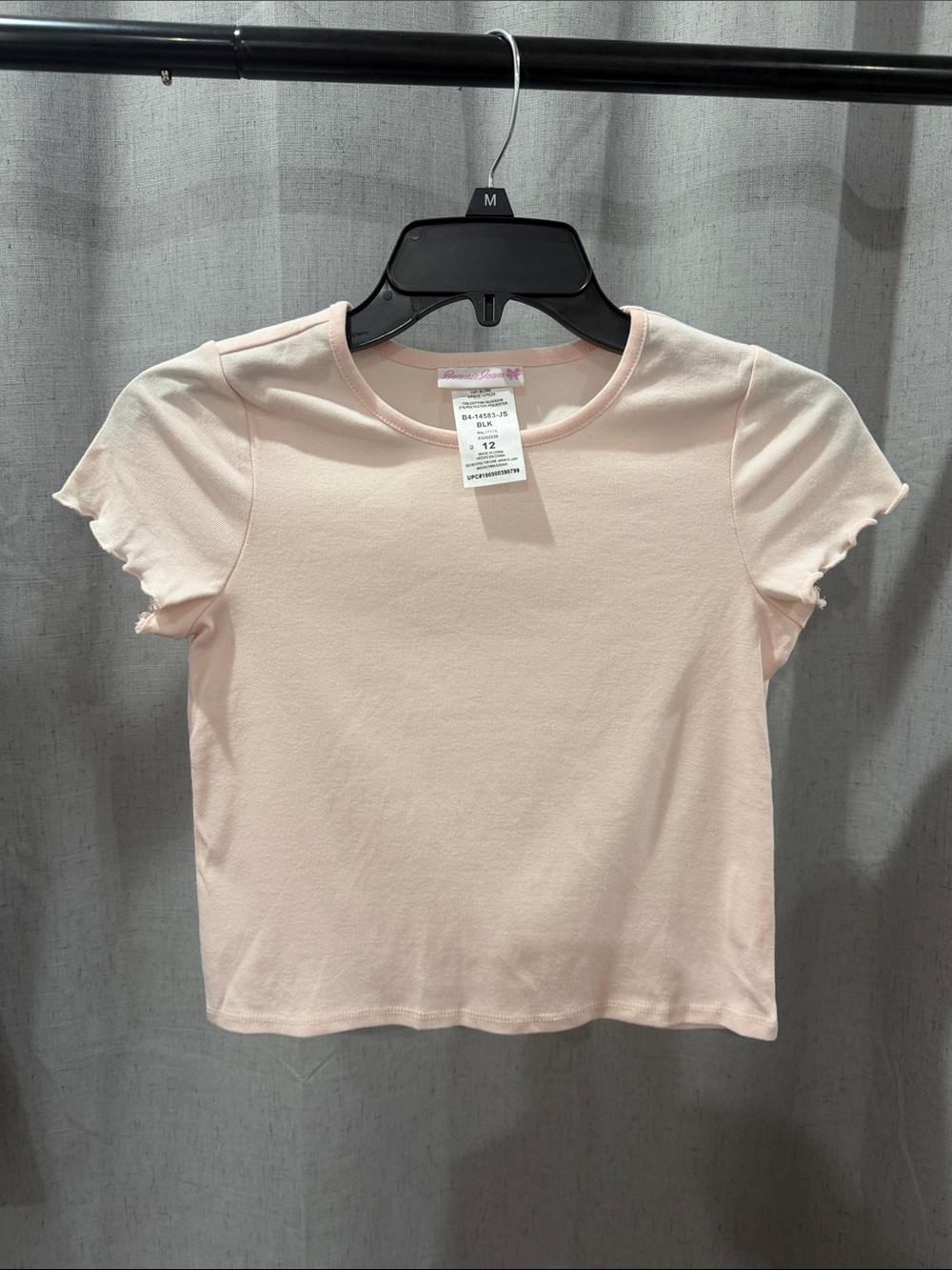 Bonnie Jean Light Pink Short Sleeve Ruffle Tee